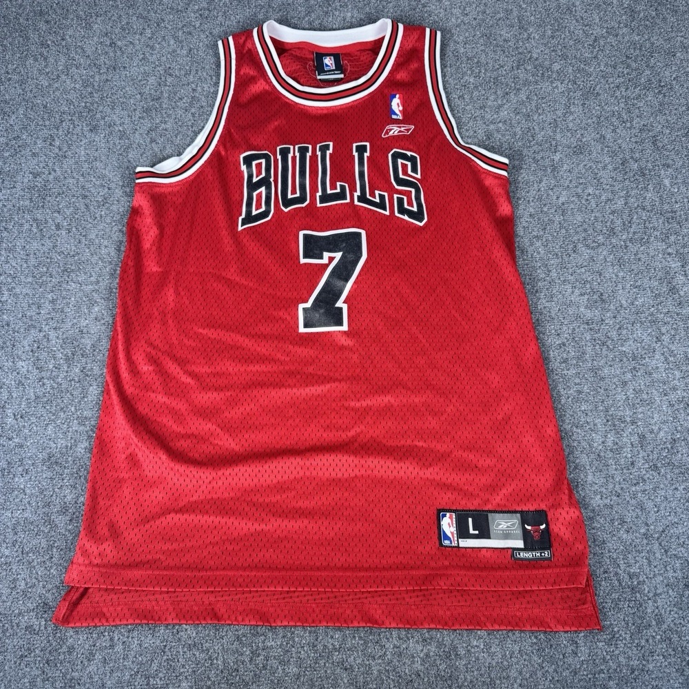 Reebok Ben Gordon #7 Chicago Bulls NBA‎ Jersey Large Red Vintage +2